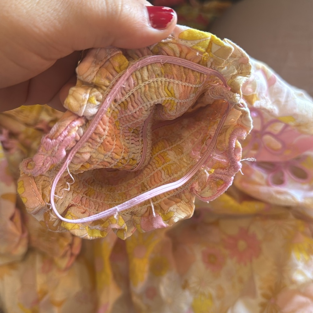 For Love And Lemons Pink and Yellow Smocked Dress - Picture 6 of 6